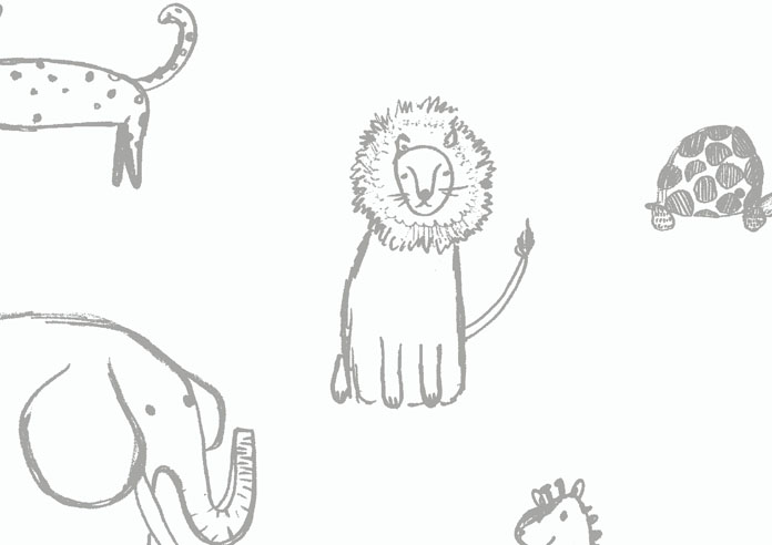 Zootime Sketch, Elephant Grey - Twist&Fit Roller Blind - Image 6